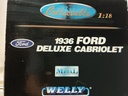 1:18 WELLY COLLECTABLE - 1936 FORD DELUXE CABRIOLET NAVY BLUE ON BROWN image