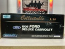 1:18 WELLY COLLECTABLE - 1936 FORD DELUXE CABRIOLET NAVY BLUE ON BROWN image