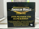 1:18 ERTL 1970 PLYMOUTH SUPERBIRD ORANGE ON BLACK [LIGHT RASHING NEAR DOOR] image