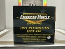 1:18 ERTL 1971 PLYMOUTH GTX 440 YELLOW ON BLACK [DOOR DAMAGED] image
