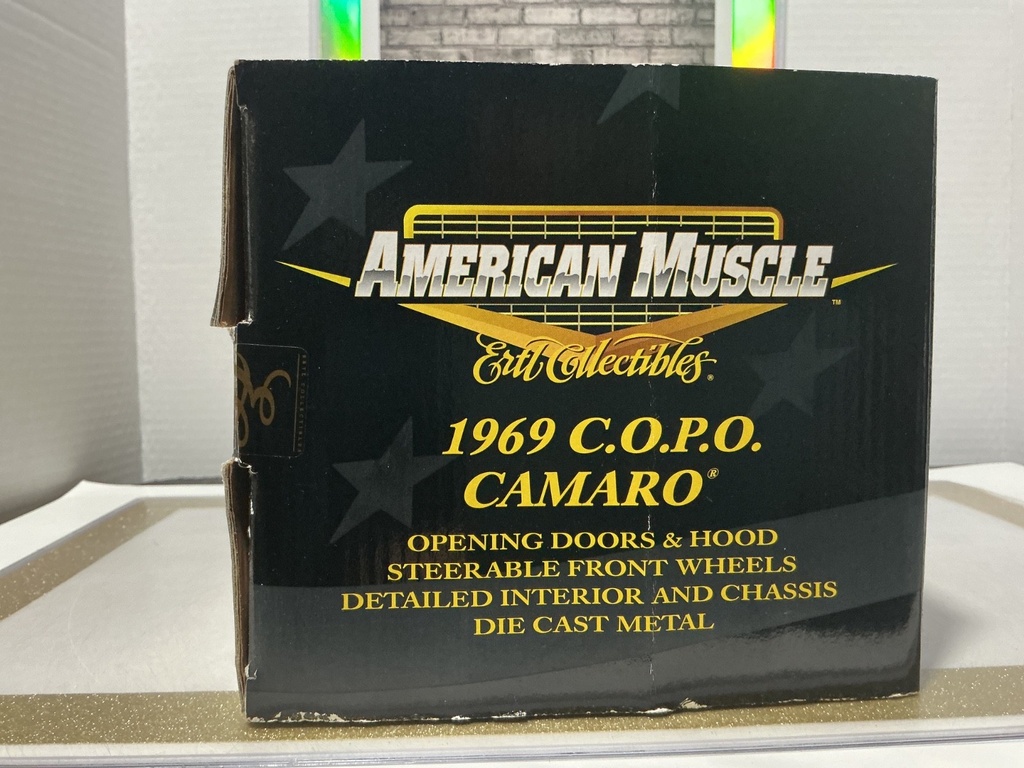 1:18 ERTL 1969 C.O.P.O. CAMARO 10TH ANNIVERSARY SILVER ON BLACK image