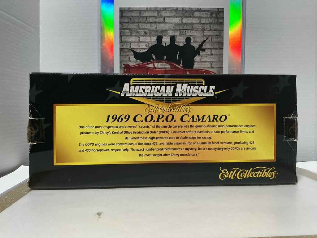 1:18 ERTL 1969 C.O.P.O. CAMARO 10TH ANNIVERSARY SILVER ON BLACK image