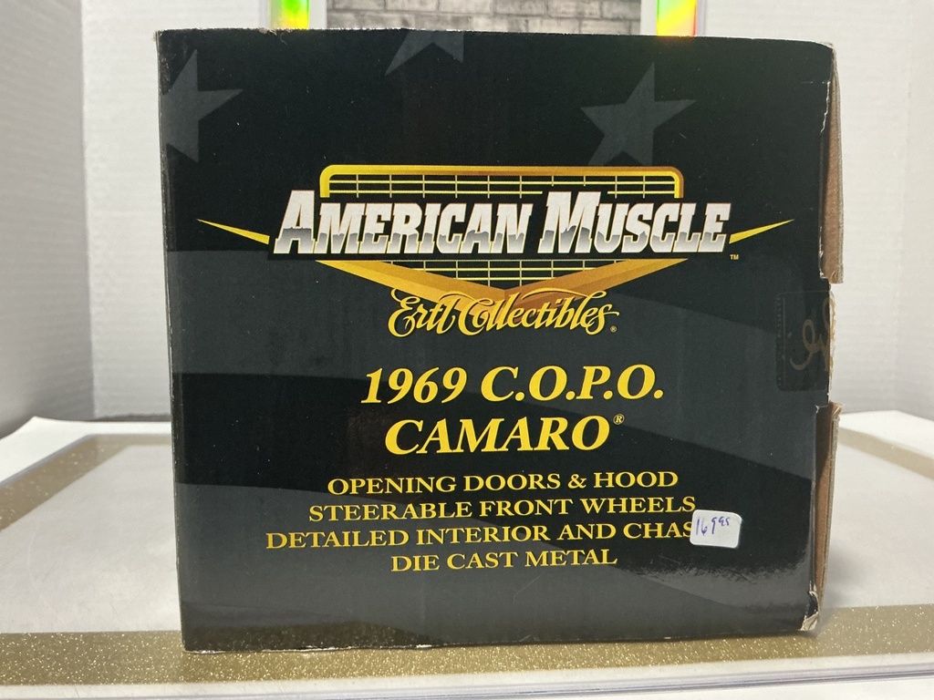1:18 ERTL 1969 C.O.P.O. CAMARO 10TH ANNIVERSARY SILVER ON BLACK image