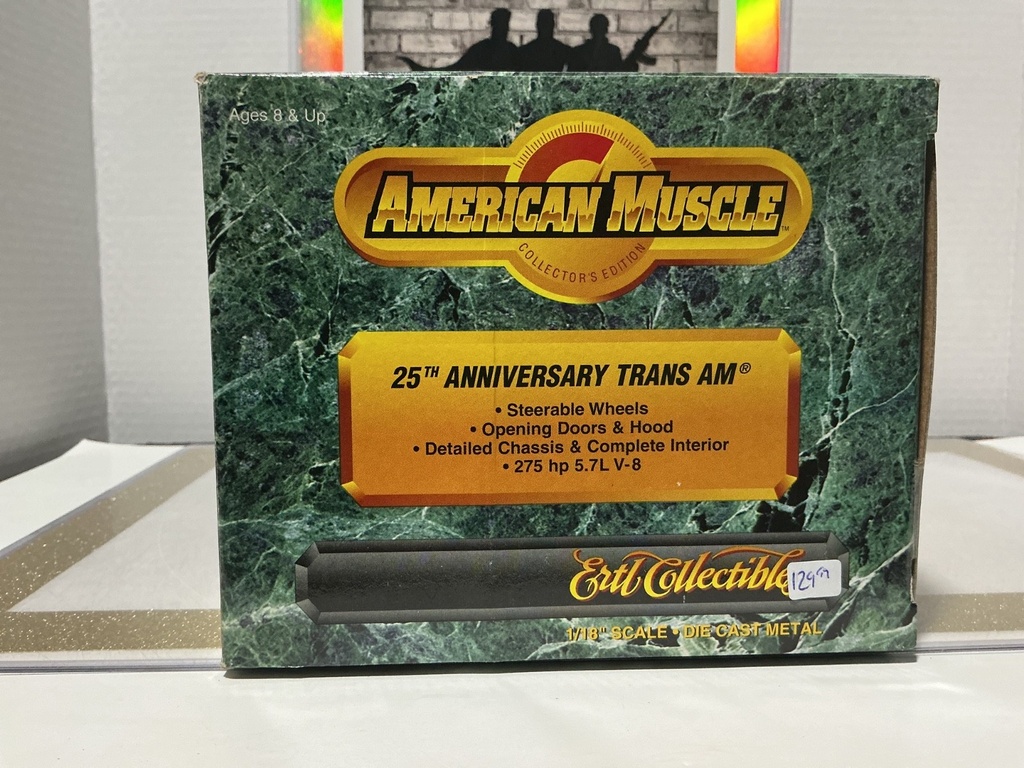 1:18 ERTL COLLECTOR’S EDITION 25TH ANNIVERSARY TRANS AM WHITE ON GREY / WHITE image