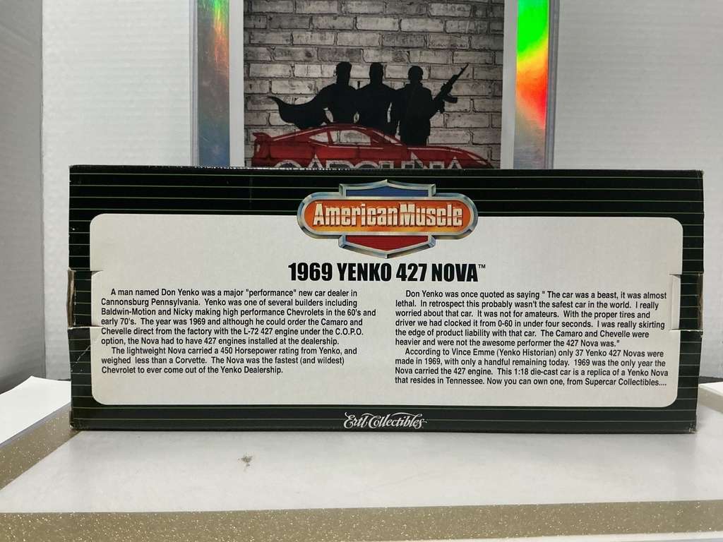 1:18 ERTL SUPERCAR COLLECTIBLES 427 YENKO NOVA RED ON BLACK image