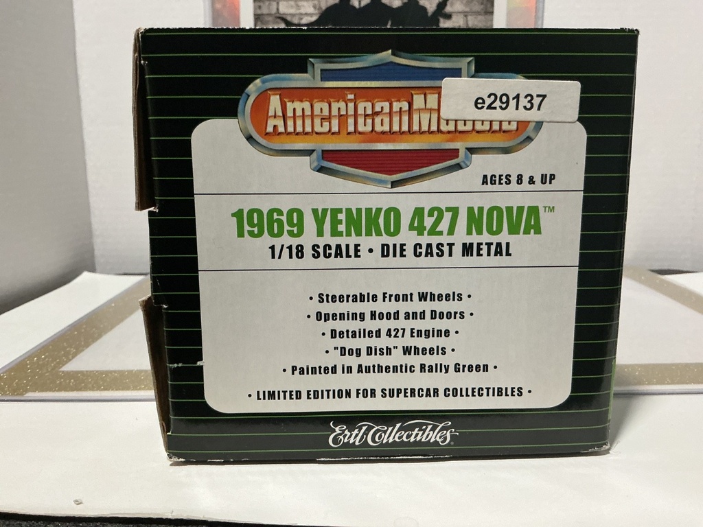 1:18 ERTL SUPERCAR COLLECTIBLES 427 YENKO NOVA RED ON BLACK image