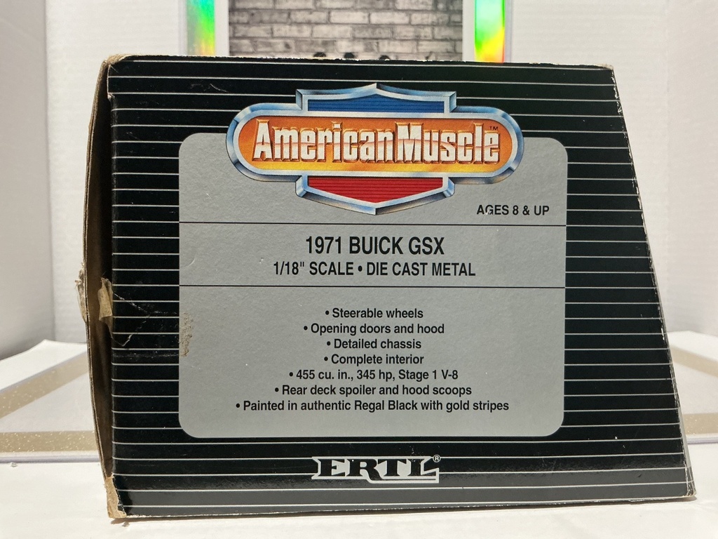 1:18 ERTL AMERICAN MUSCLE 1971 BUICK GSX BLACK ON BLACK image