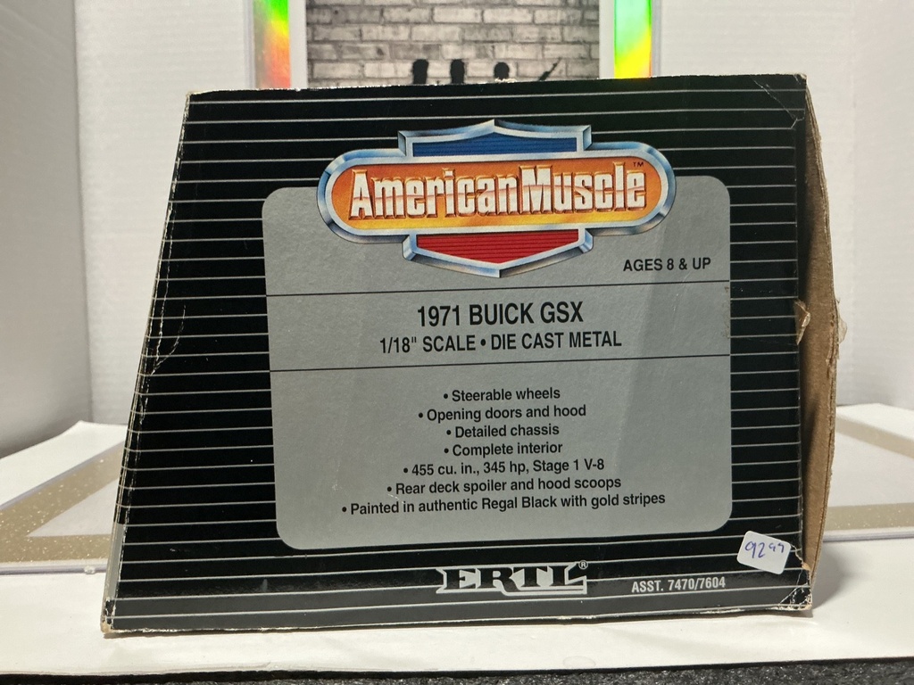1:18 ERTL AMERICAN MUSCLE 1971 BUICK GSX BLACK ON BLACK image