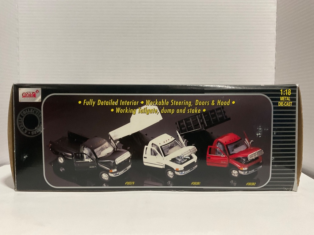 1:18 ANSON DODGE RAM 3500 WHITE ON GREY image