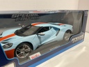 1:18 MAISTO 2019 FORD GT BLUE/ORANGE ON BLACK image