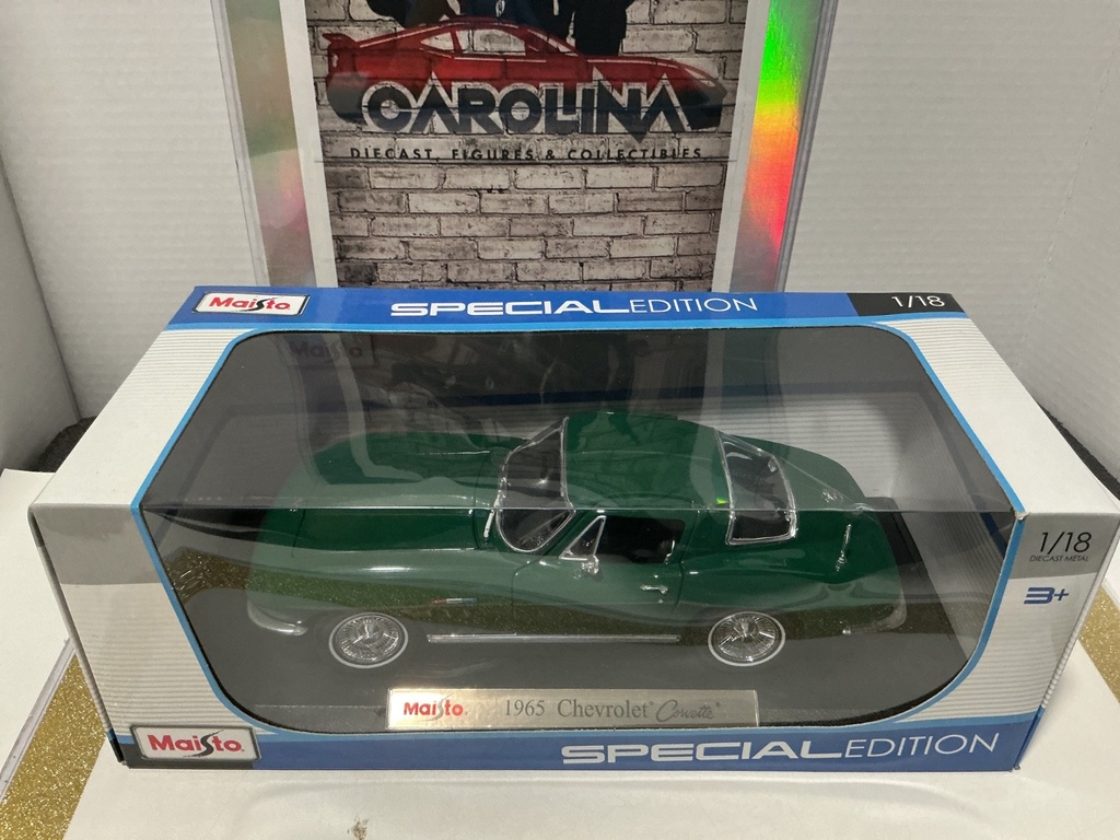 1:18 1965 CHEVROLET CORVETTE SPECIAL EDITION GREEN ON BLACK image