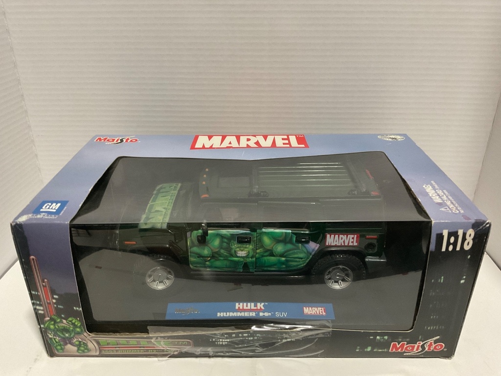 1:18 MAISTO MARVEL HULK HUMMER H2 SUV GREEN/BLACK image