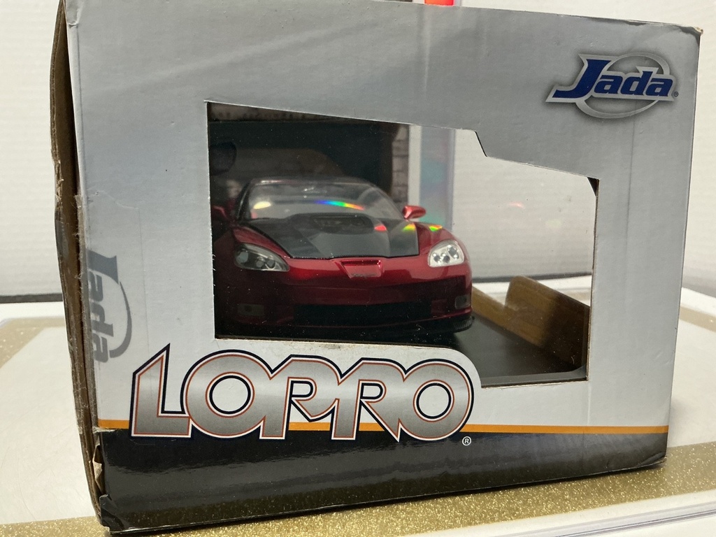 1:18 JADA TOYS LOPRO 2009 CORVETTE ZR1 CHROME RED ON BLACK image