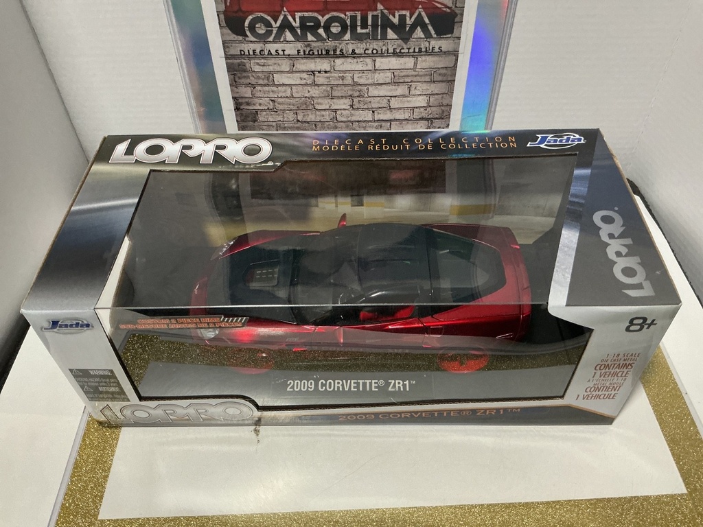 1:18 JADA TOYS LOPRO 2009 CORVETTE ZR1 CHROME RED ON BLACK image