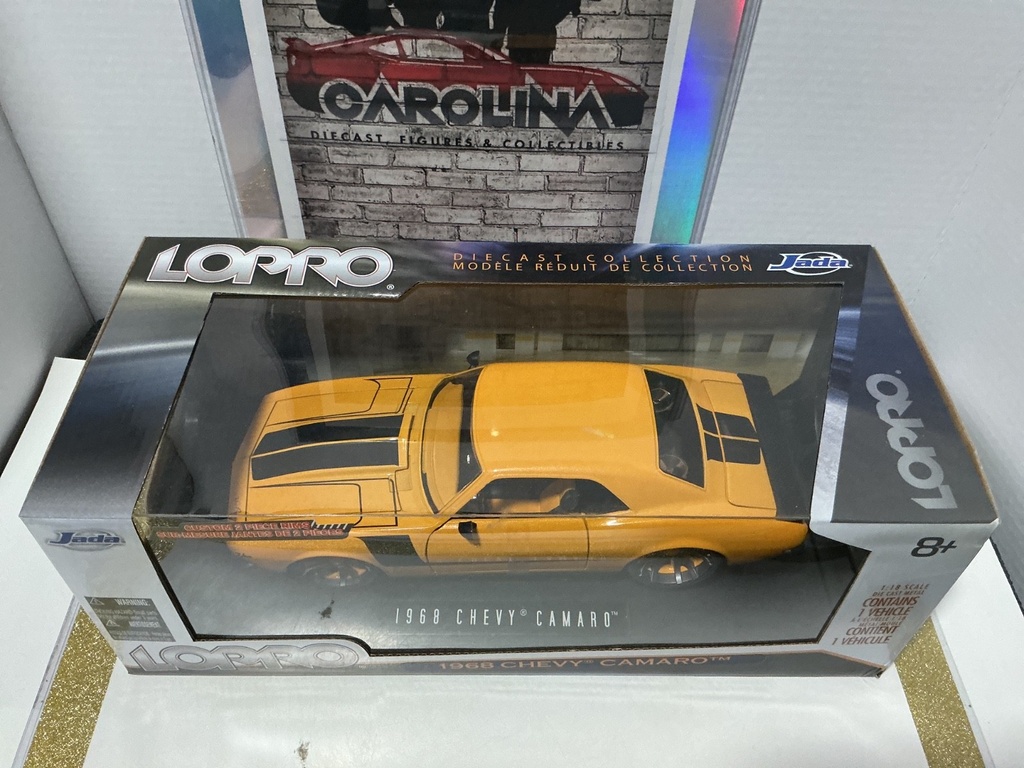 1:18 JADA TOYS LOPRO 1968 CHEVY CAMARO YELLOW / BLACK image