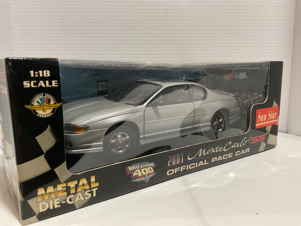 1:18 SUN STAR 2001 BRICKYARD 400 MONTE CARLO SS SILVER ON BLACK image