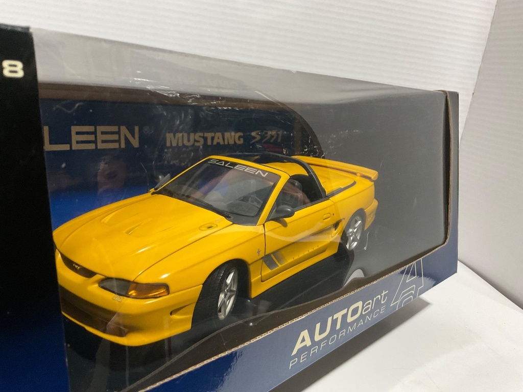 1:18 AUTO ART SALEEN MUSTANG S351 CONVERTIBLE YELLOW ON BLACK image