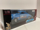 1:18 ROAD SIGNATURE 1941 PLYMOUTH PRO STREET BLUE ON RED image