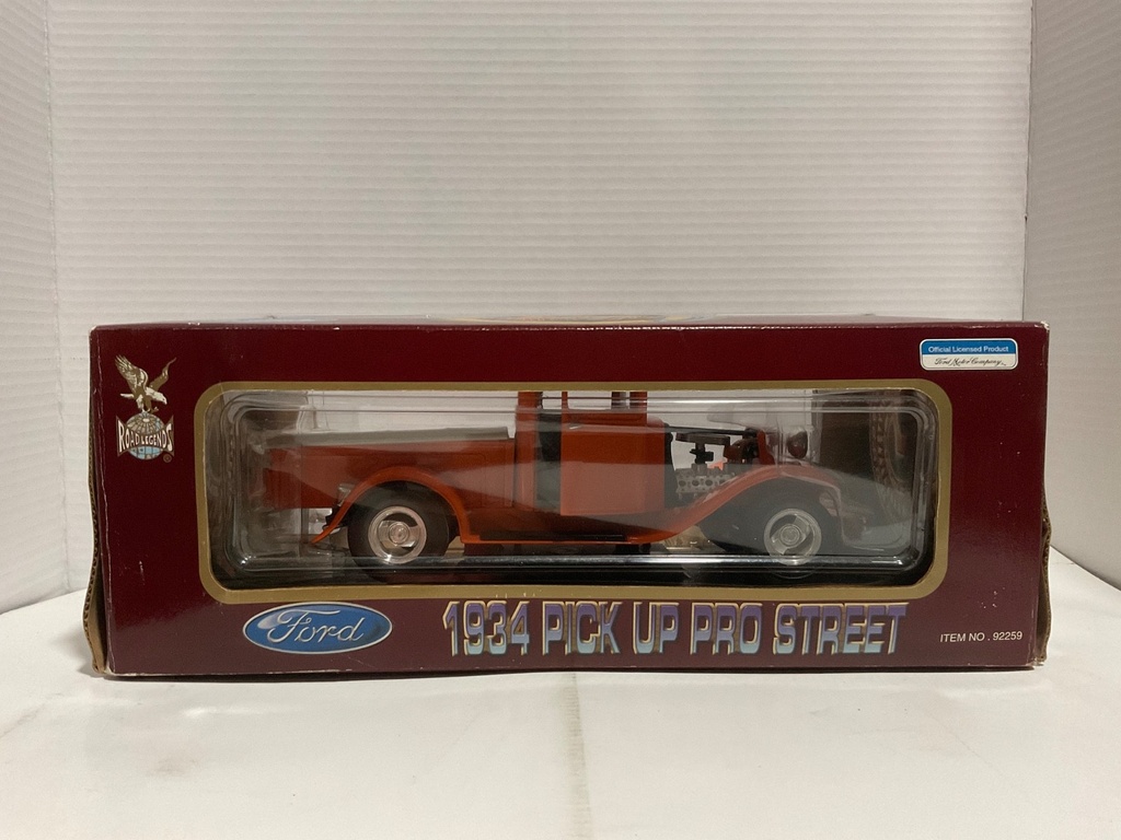 1:18 ROAD LEGENDS FORD 1934 PICK UP PRO STREET ORANGE ON CREAM image