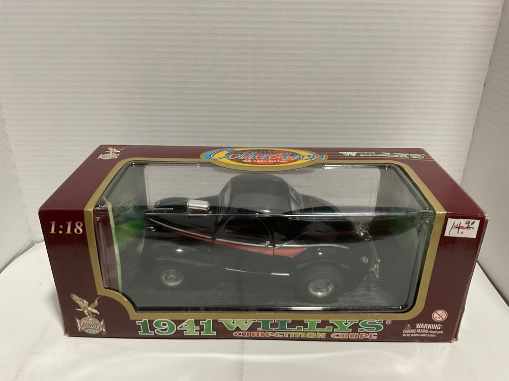 1:18 ROAD LEGENDS 1941 WILLYS COMPETITION COUPE BLACK ON GREY image