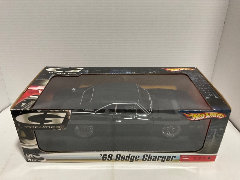 1:18 HOT WHEELS G MACHINES ‘69 DODGE CHARGER BLACK ON BLACK image