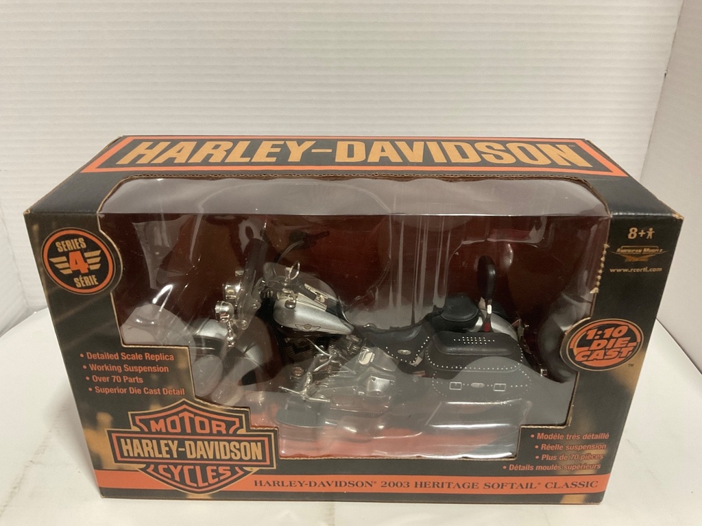 1:10 ERTL RACING CHAMPIONS HARLEY-DAVIDSON 2003 HERITAGE SOFTAIL CLASSIC BLACK image