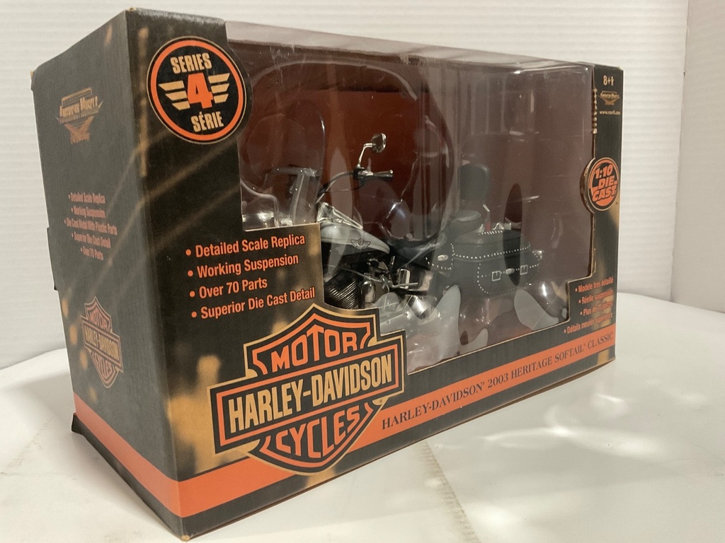 1:10 ERTL RACING CHAMPIONS HARLEY-DAVIDSON 2003 HERITAGE SOFTAIL CLASSIC BLACK image