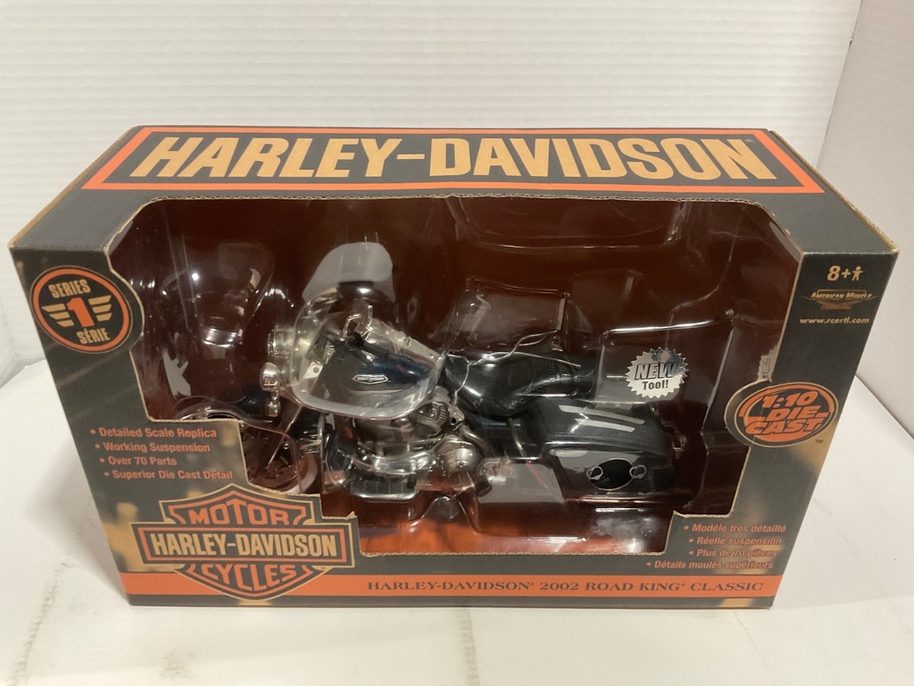 1:10 ERTL RACING CHAMPIONS HARLEY-DAVIDSON 2002 ROAD KING CLASSIC BLACK image