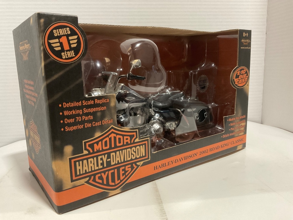 1:10 ERTL RACING CHAMPIONS HARLEY-DAVIDSON 2002 ROAD KING CLASSIC BLACK image