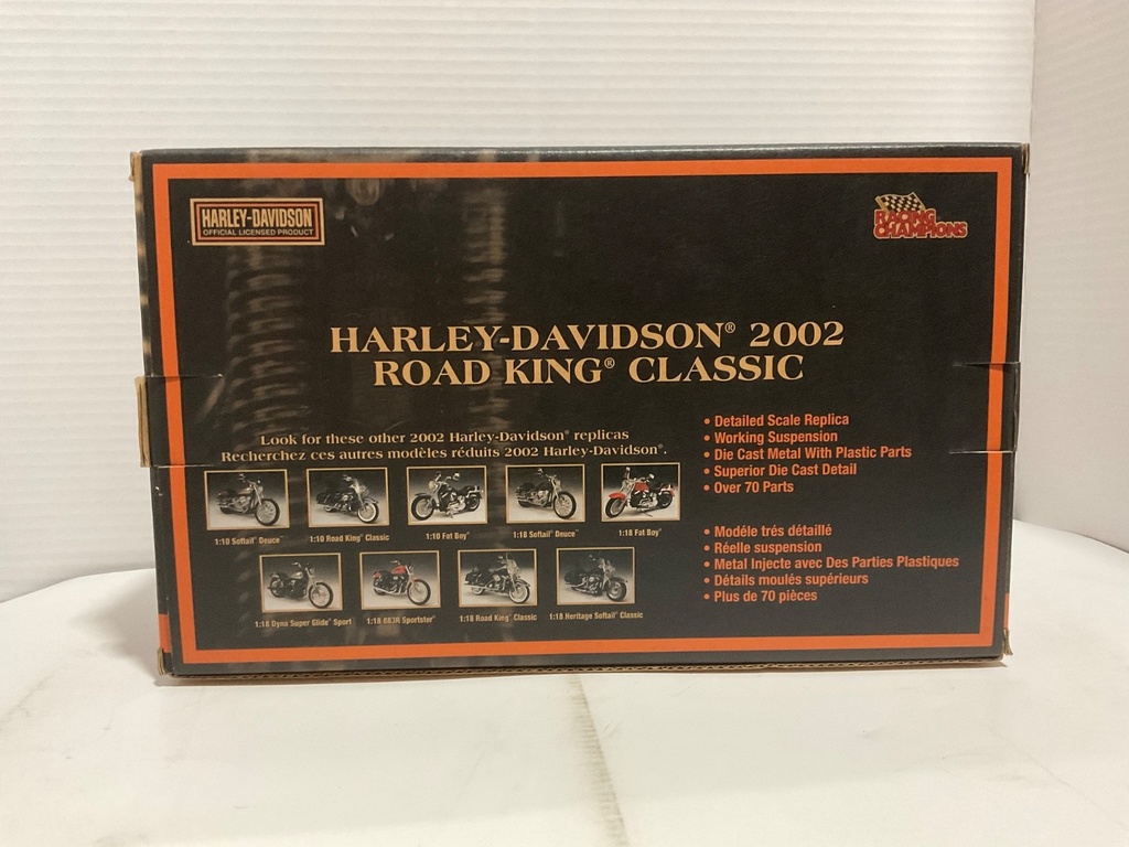 1:10 ERTL RACING CHAMPIONS HARLEY-DAVIDSON 2002 ROAD KING CLASSIC BLACK image