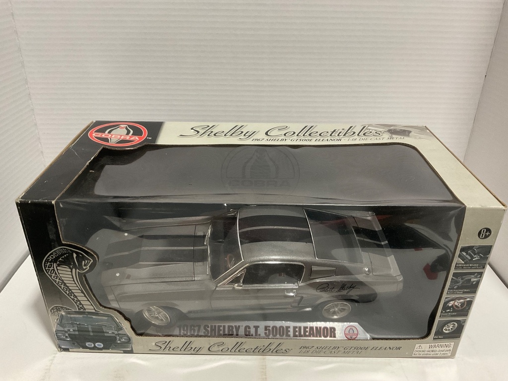 1:18 SHELBY COLLECTIBLES 1967 SHELBY GT500E ELEANOR GREY/BLACK ON BLACK image