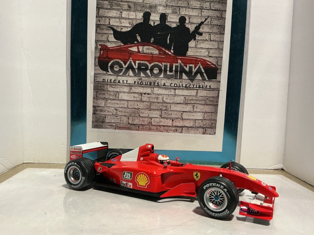 1:18 HOTWHEELS 2001 FERRARI F2001 M. SCHUMACHER TIC TAC SHELL #1 MISSING INTAKE image