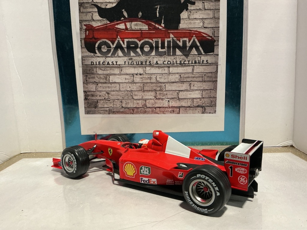 1:18 HOTWHEELS 2001 FERRARI F2001 M. SCHUMACHER TIC TAC SHELL #1 MISSING INTAKE image