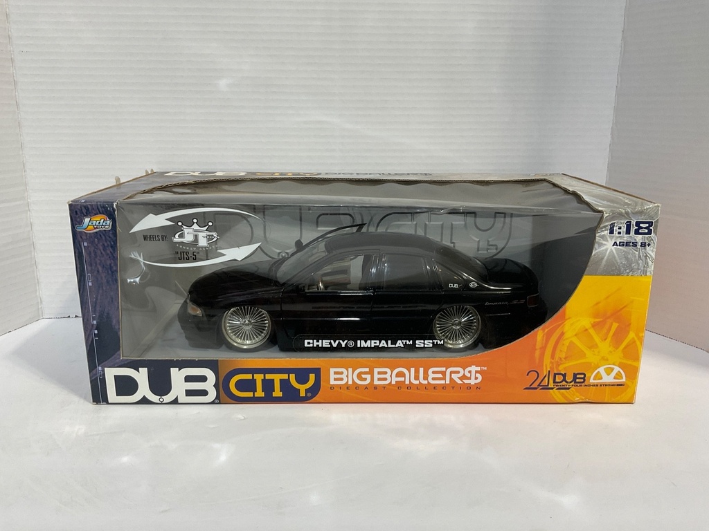 [111892] 1:18 JADA TOYS DUB CITY (DISPLAYED) CHEVROLET IMPALA SS BLACK ON GREY