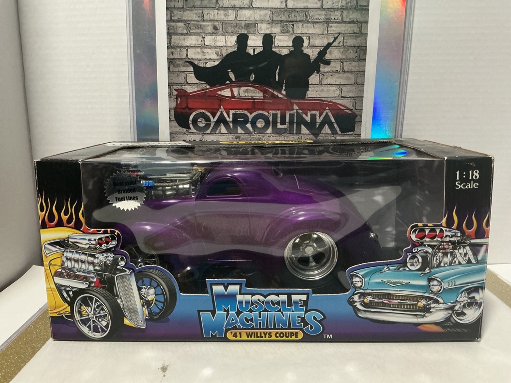 1/18: MUSCLE MACHINES PURPLE ‘41 WILLYS COUPE