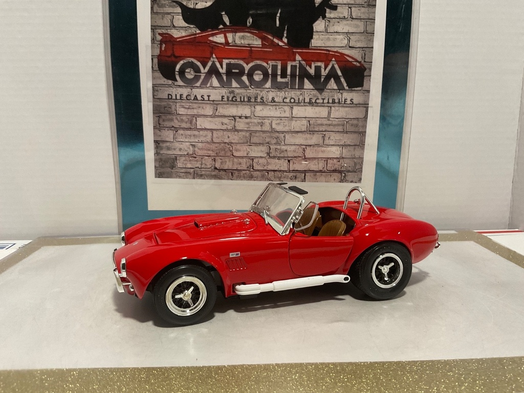 1/18: ERTL 1965 SHELBY COBRA 427 RED ON BROWN