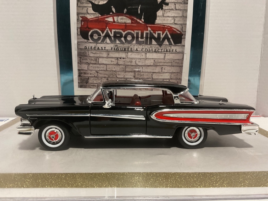 1/18: ROAD SIGNATURE 1958 EDSEL CITATION DELUXE BLACK ON RED