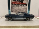 1/18: AUTOWORLD 1967 FORD MUSTANG GT500 NIGHT MIST BLUE ON WHITE