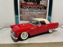 1/18: ROAD LEGENDS 1955 THUNDERBIRD RED AND WHITE ON BLACK