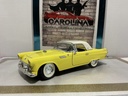 1/18: ROAD TOUGH 1955 FORD THUNDERBIRD YELLOW ON WHITE *SCUFFS ON BUMPER*
