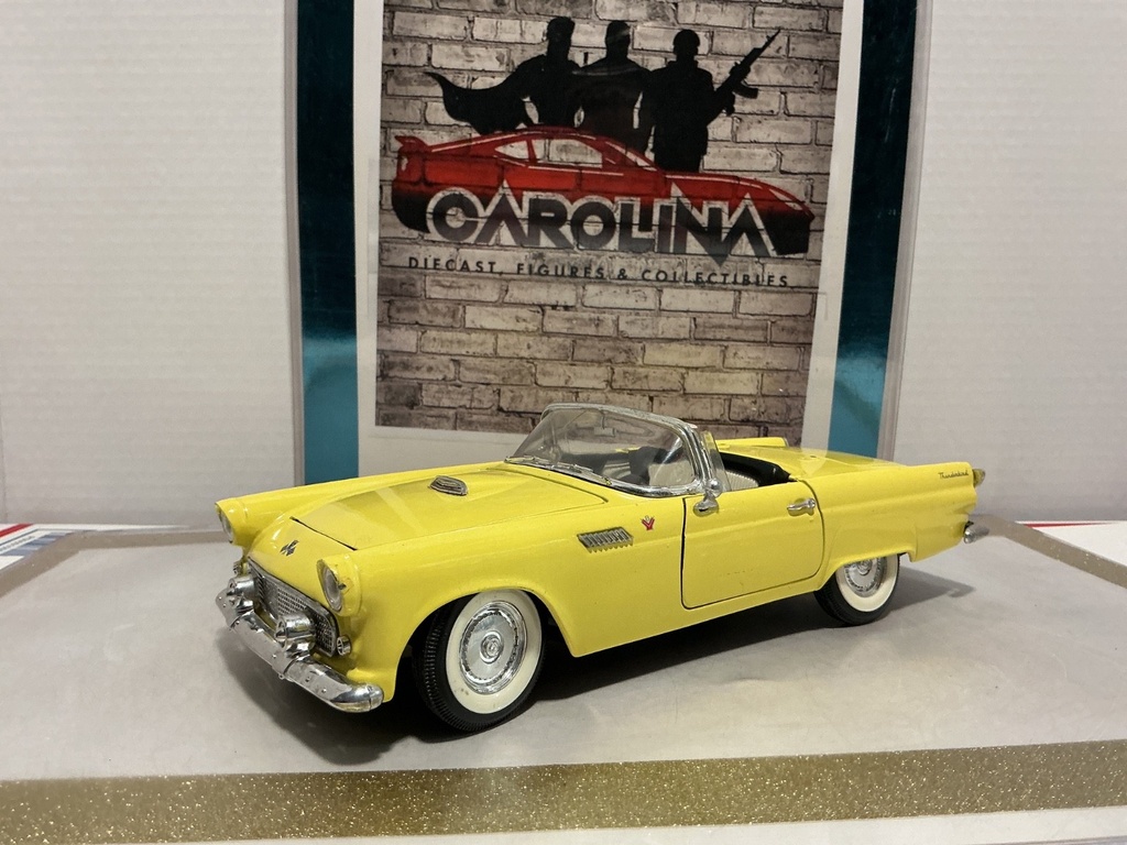 1/18: ROAD LEGENDS 1955 FORD THUNDERBIRD JUNKYARD CAR YELLOW ON BLACK