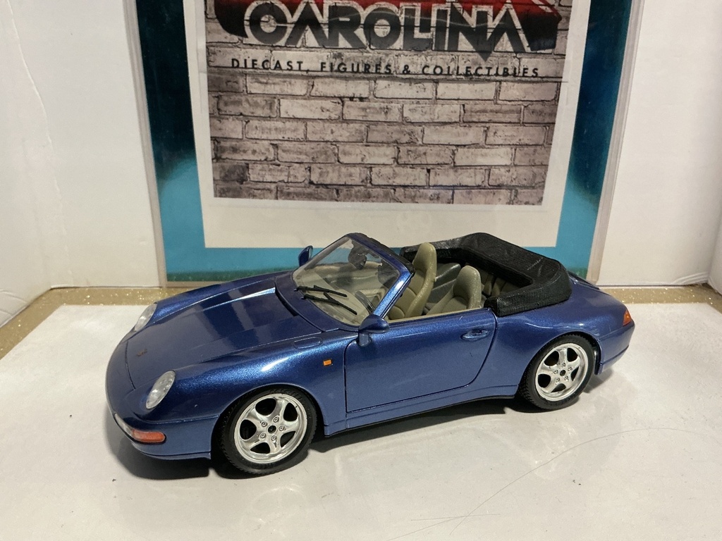 1:18 BURAGO ‘93 PORSCHE 911 BLUE ON GRAY *MISSING DOOR HANDLE