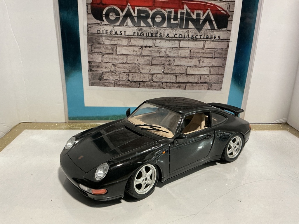 1:18 BURAGO 1993 PORSCHE 911 BLACK ON TAN