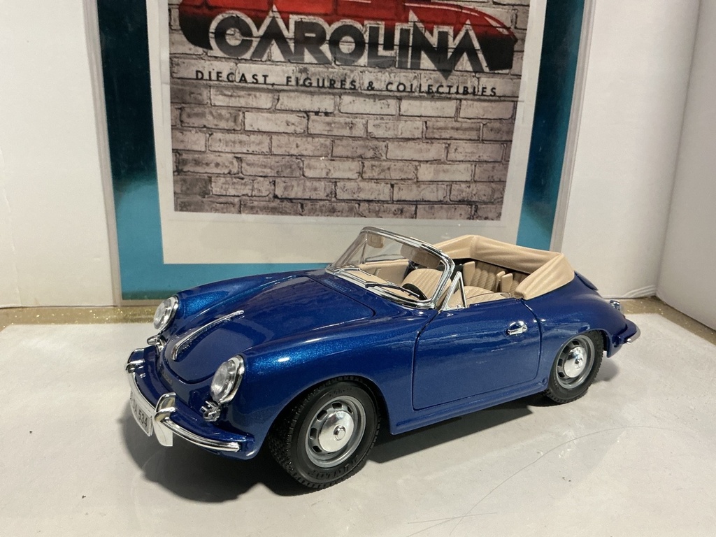 1:18 BURAGO 1993 PORSCHE 356B BLUE ON TAN