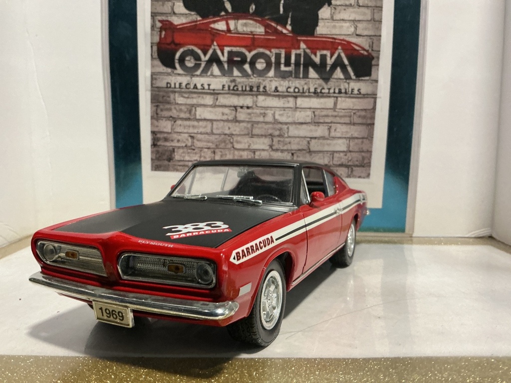 [110835] 1:18 ROAD SIGNATURE 1964 PLYMOUTH  BARRACUDA RED ON BLACK