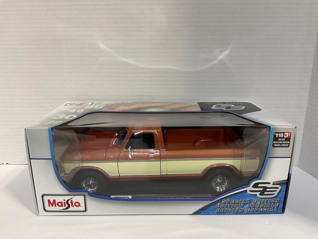 1:18 MAISTO 1979 FORD F150 PICK-UP BROWN WITH CREAM STRIPES