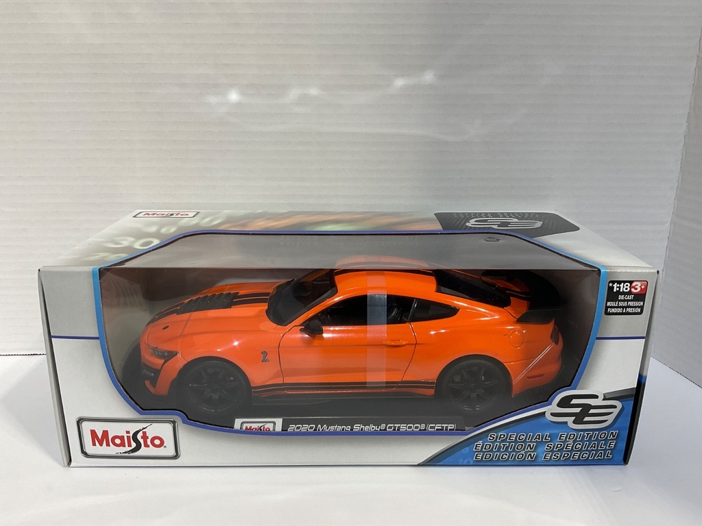 [111617] 1:18 MAISTO 2020 MUSTANG SHELBY GT500 ORANGE WITH BLACK STRIPES