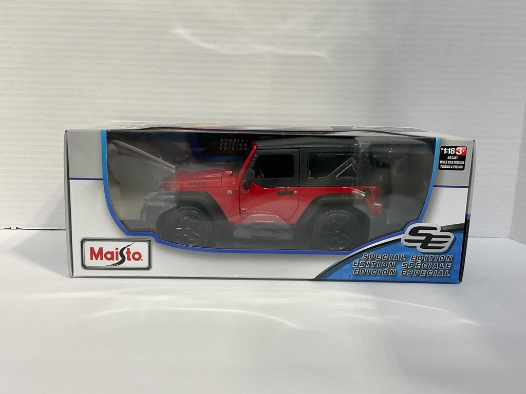 1:18 MAISTO 2014 JEEP WRANGLER RED AND BLACK