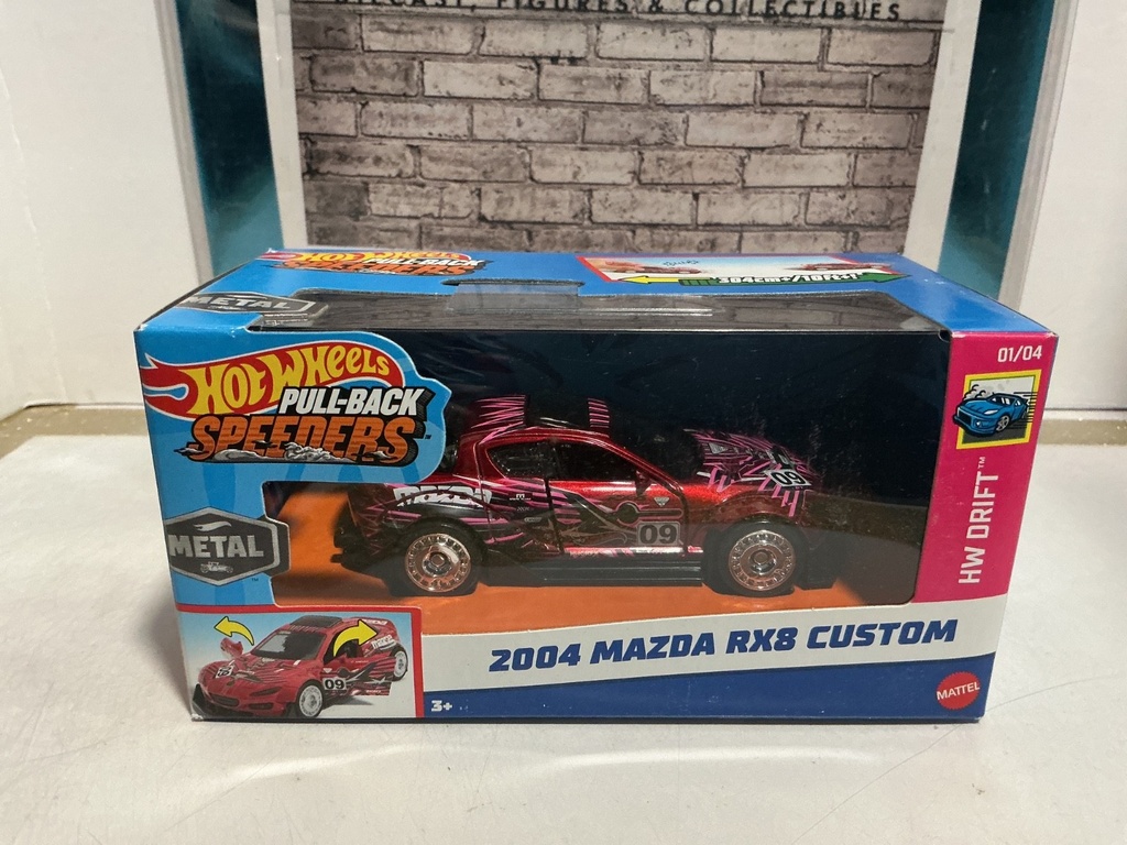 [008560] HOTWHEELS - PULL-BACK SPEEDERS 2004 MAZDA RX8 CUSTOM HW DRIFT