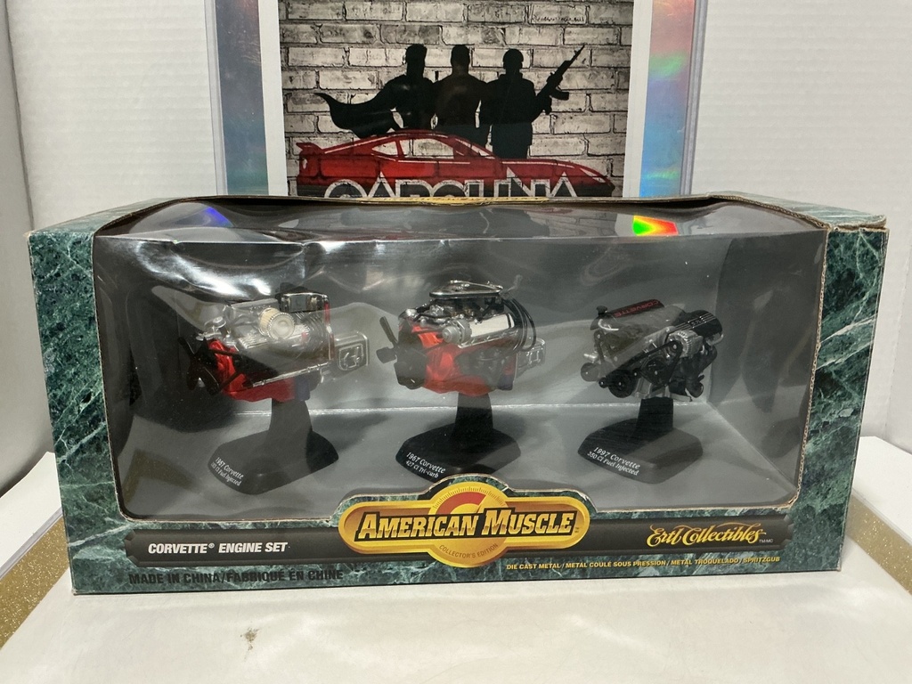 1:12 ERTL CORVETTE ENGINE SET - 1957 - 1967 - 1997 [BOX DAMAGED]